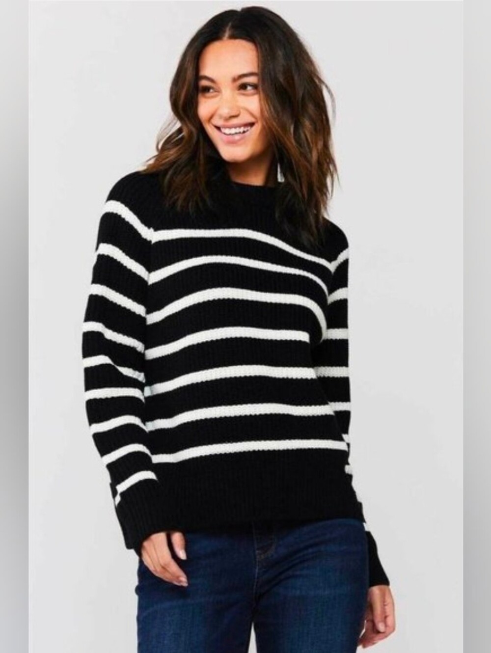 NWT Velvet Heart Cerelia Striped Sweater Black White XS Nordstrom